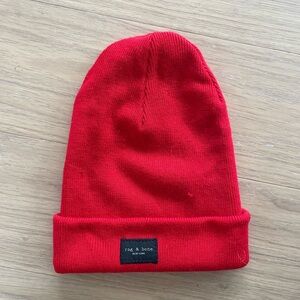 Rag & Bone Vibrant Red Knit Beanie